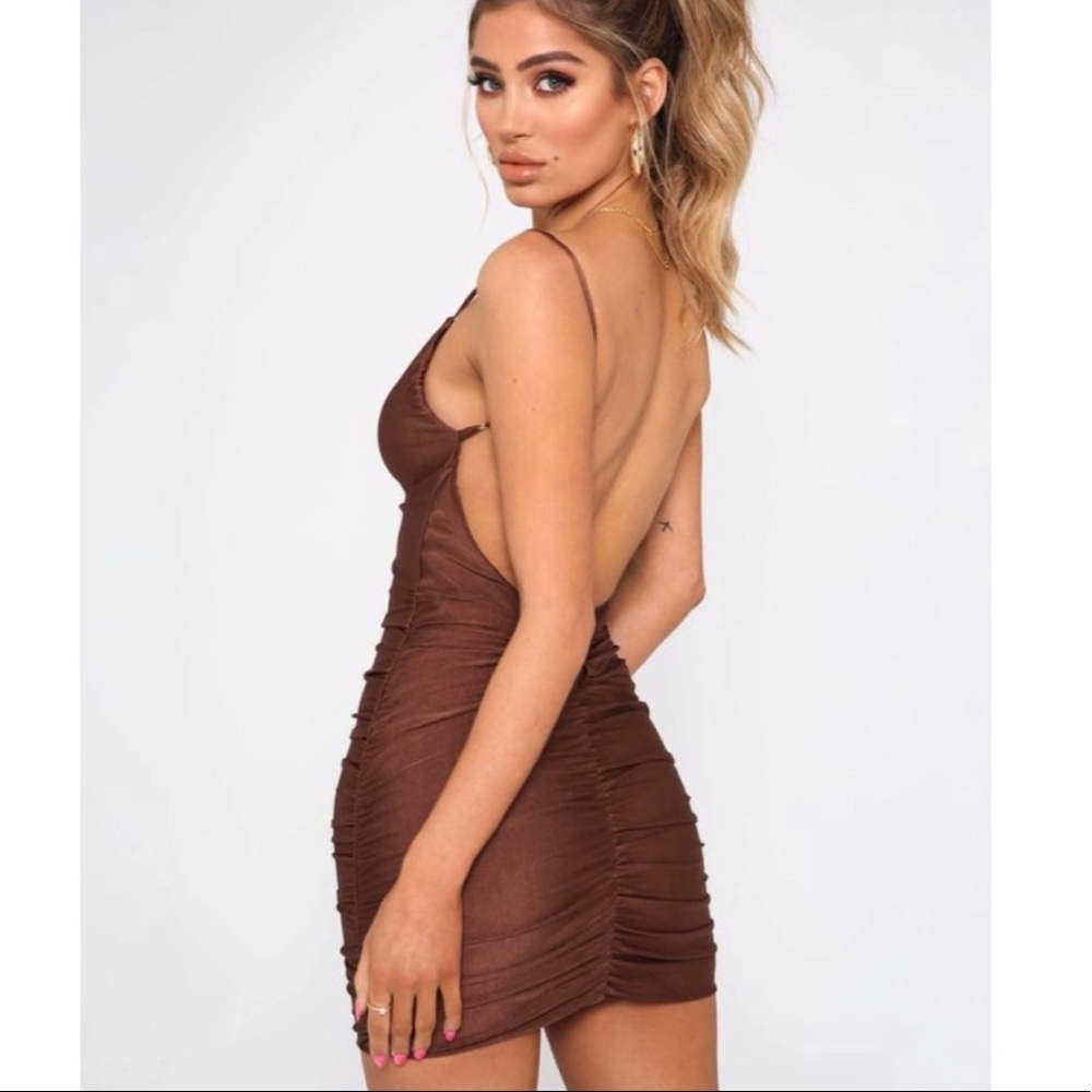 Ally Chocolate Mini Dress - Picture 4 of 11